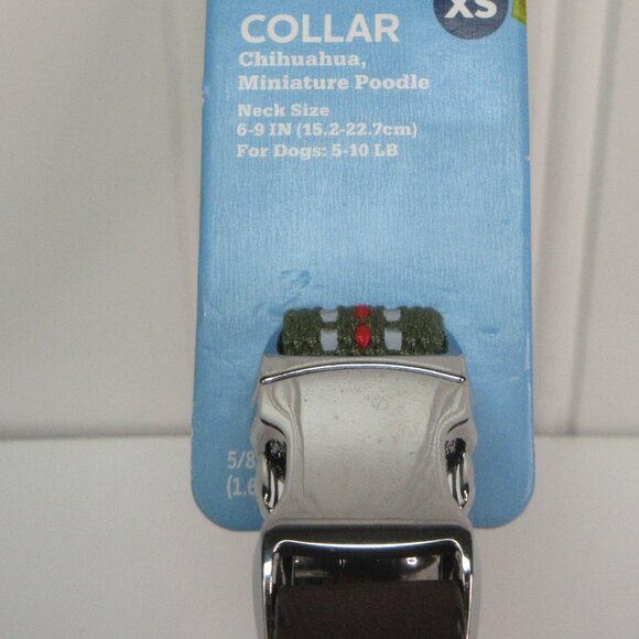 Vibrant Life Dog Collar XS Olive Green Reflective Premium Comfort Metal Buckle - Picture 2 of 12